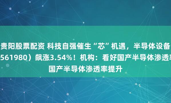 贵阳股票配资 科技自强催生“芯”机遇,半导体设备ETF(561980)飙涨3.54%!机构:看好国产半导体渗透率提升